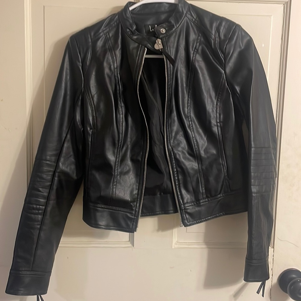 Lulus black Vegan leather biker style jacket size small